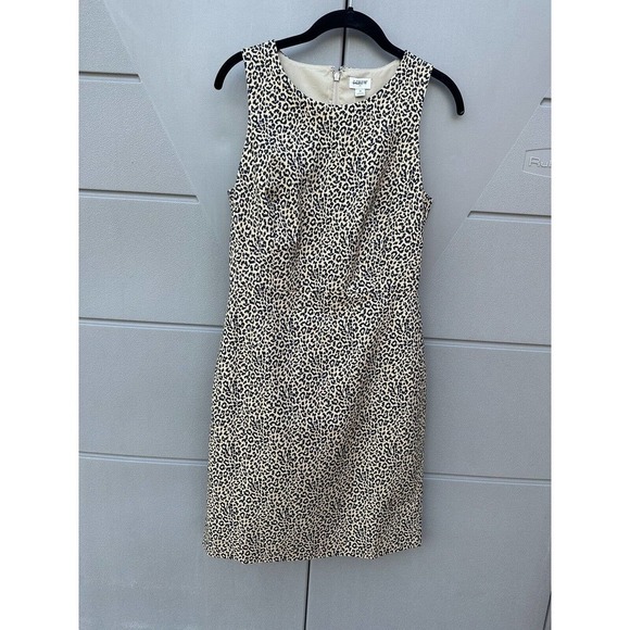 J Crew Leopard Print Sheath Dress Womens Career Work Party Day To Night Sz 4 - Picture 13 of 13